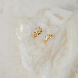 Arracades minimalistes amb diamant marquesa Les Accessoires